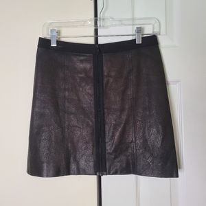 Theory Leather Melika Zip-Front Skirt Size 4